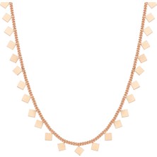 Altın Sepeti Rose Gümüş Karo Pul Zincir Kolye