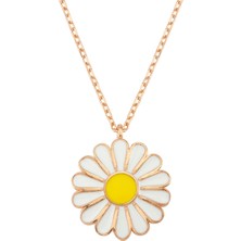 Altın Sepeti Rose Gümüş Papatya Kolye