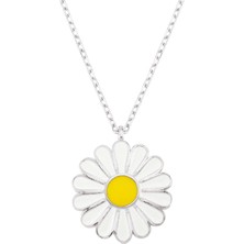 Altın Sepeti Gümüş Papatya Kolye