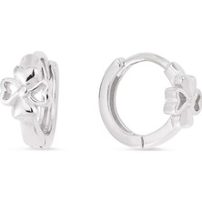 Altın Sepeti Gümüş Yonca Küçük Halka Küpe