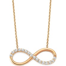 Altın Sepeti Rose Altın Kaplama Gümüş Sonsuzluk Kolye