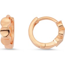 Altın Sepeti Rose Gümüş Mini Halka Küpe