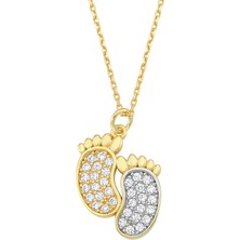 Altın Sepeti Minik Ayaklar Altın Kolye