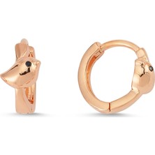 Altın Sepeti Rose Gümüş Minik Kuş Küpe