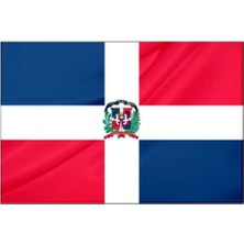 Rekbay Dominik Cumhuriyeti Ülke Bayrağı Parlak Kumaş 70 x 105 cm