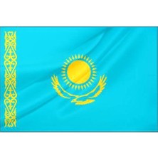 Rekbay Kazakistan Ülke Bayrağı Parlak Kumaş 70 x 105 cm