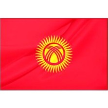 Rekbay Kırgızistan Ülke Bayrağı Parlak Kumaş 70 x 105 cm