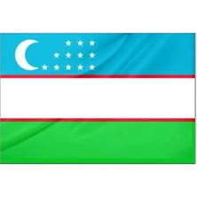 Rekbay Özbekistan Ülke Bayrağı Parlak Kumaş 50 x 75 cm