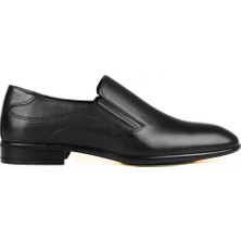 FootCourt Siyah Bağcıksız Kaymaz Taban Klasik Ayakkabı