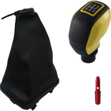 Moda Fiat Punto Sarı Spor Vites Topuzu ve Çerçeveli Vites Körüğü