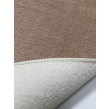   İpekyün Halı-Kaymaz Taban Yumuşak Pofuduk Post Peluş Halı Vizon Renk