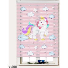 Avart Digital Unicorn Sevimli At Baskılı Çocuk Odası Perdesi Baskılı Zebra Perde
