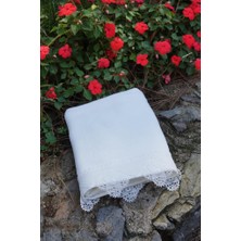 Çeyiz Diyarı Işıltı Iğne Oyalı Havlu Krem