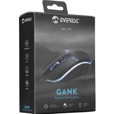 Everest SM-G97 Gank USB Rainbow Aydınlatmalı Mouse Siyah