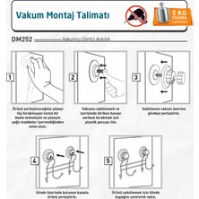 Tekno-tel Delme Vida Matkap Yok! Vakumlu 4'Lü Askılık Krom Dm252