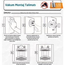 Tekno-tel Vakumlu 2 Katlı Banyo Köşe Rafı Krom DM253