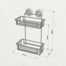 Tekno-tel Vakumlu 2 Katlı Banyo Rafı Krom DM256