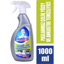 HighGenic Paslanmaz Çelik Yüzey ve Ankastre Temizleyici 1000 ml