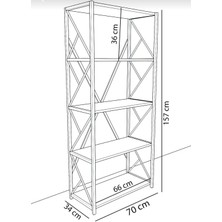 Webreyon Beyaz Metal Kitaplık 5 Raflı Kitaplık Dosya Ofis Çoklu Kullanım
