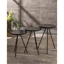 Webreyon 3 Lü Zigon Sehpa Siyah