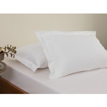 English Home Crystal Ipeksi Twill 2'li Kulaklı Yastık Kılıfı 50 x 70 cm Beyaz