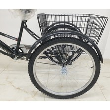 Dorello Siyah Cargo Bisikleti 2960 Üç Tekerlekli Sepetli Yük Bisikleti Pazar Bisikleti Siyah 24 Jant Bisiklet Pazar Bisikleti