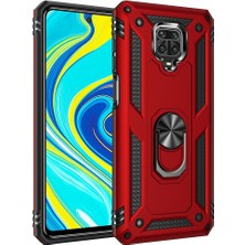 Wi̇nd Plus Xiaomi Redmi Note 9 Pro Kapak Yüzüklü Standlı Mıknatıslı Kırmızı