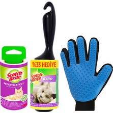 Scotch Brite Tüy Toplayıcı Rulo - 56 Yaprak + 48 Yaprak Extra Tüy Toplayıcı + Tüy Toplayıcı Eldiven