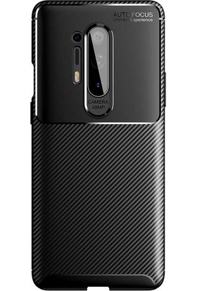 Tekno Grup One Plus 8 Pro Kılıf Karbon Desenli Lux Silikon + Tam Kaplayan 6d Polymer Nano Ekran Koruyucu Siyah