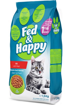Fed & Happy Kuzu Etli Yetişkin Kedi Maması 1,5 kg
