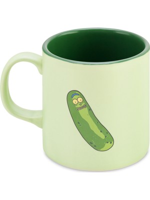 Mabbels Pickle Rick Desenli Porselen Kahve Fincanı 330 ml Yeşil Renk Tek Parça