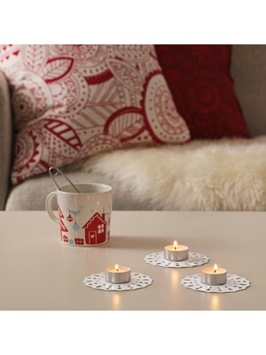 IKEA Vinterfest Tealight Mumluk Beyaz 3 Adet