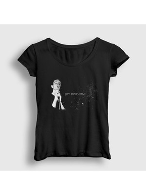 Presmono Kadın Siyah Ian Curtis Joy Division T-Shirt