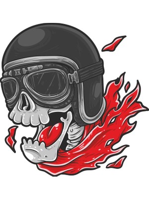 Sticker Atölyesi Kask Kurukafa Sticker - 13102