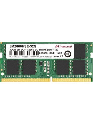 Transcend 32GB Ddr4 2666MHZ CL19 1.2V Notebook Ram Fiyatı