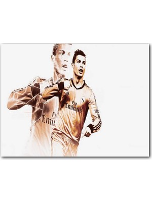 Caka Tablo Ahşap Tablo Christiano Ronaldo Real Madrid Sepya