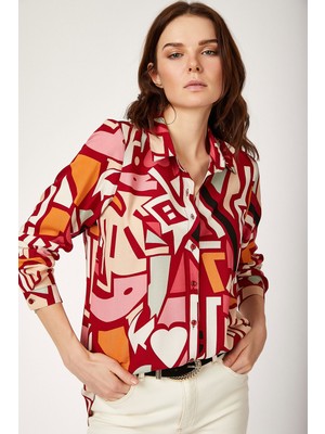 Bigdart 3721 Mix Grafik Desenli Viskon Gömlek