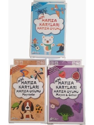 Star Mini Hafıza Kartları Hafıza Oyunu 3 Lü Set