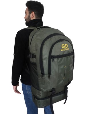 Baggor 90 Litre Körüklü Su Geçirmez Çok Gözlü Laptop Bölmeli Kampçı-Seyahat-Dağcı Sırt Çantası