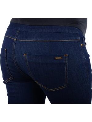 Vavien Slim Fit Likralı Hamile Jean Koyu Mavi Pantolon 1012