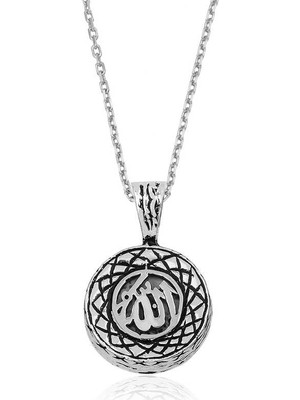 Gumush Gümüş Allah Yazılı Kolye
