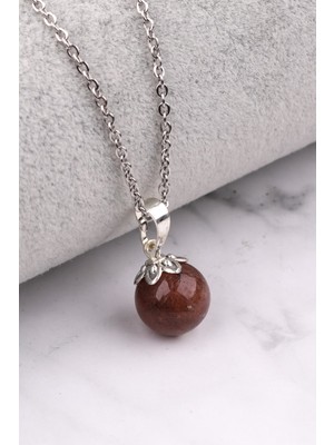 Alibaba Doğaltaş Çilek Kuvars Doğal Taş Kolye