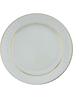 Güral Porselen Mat Yaldızlı 16Cm Düz Pasta Tabağı 12'Li Sf16Du23