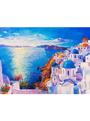 İşsevenler Santorini Canvas Tablo