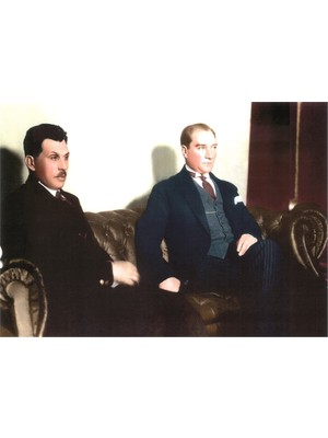 Tablosan Atatürk Misafiriyle Otururken Kanvas Tablo