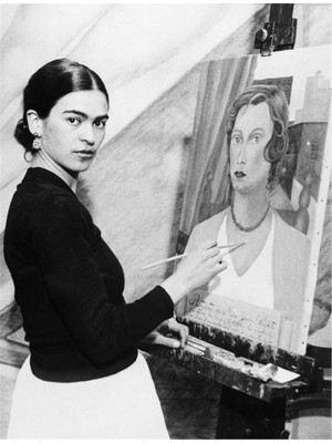 Tablosan Siyah Beyaz Frida Kahlo Kanvas Tablo