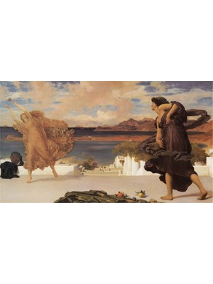 Tablosan Top Oynayan Grek Kızları L Leighton Kanvas Tablo