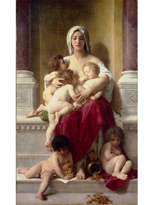 Tablosan Ana ve Çocuklar Kanvas Tablo