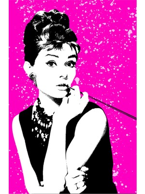 Tablosan Renkli Audrey Hepburn Kanvas Tablo