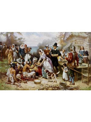 Tablosan First Thanksgiving 1621 Kanvas Tablo